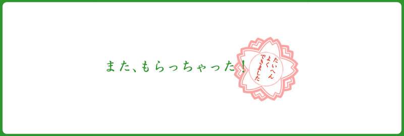 またもらっちゃいました！たいへんよくできました